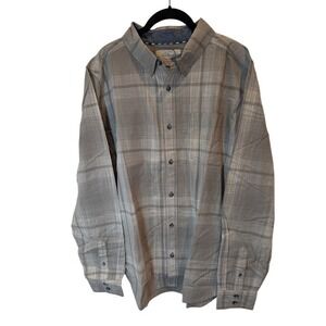 Old Ranch Plaid Button Down Shirt Long‎ Sleeve Mens Large 100% Organic CottonNew